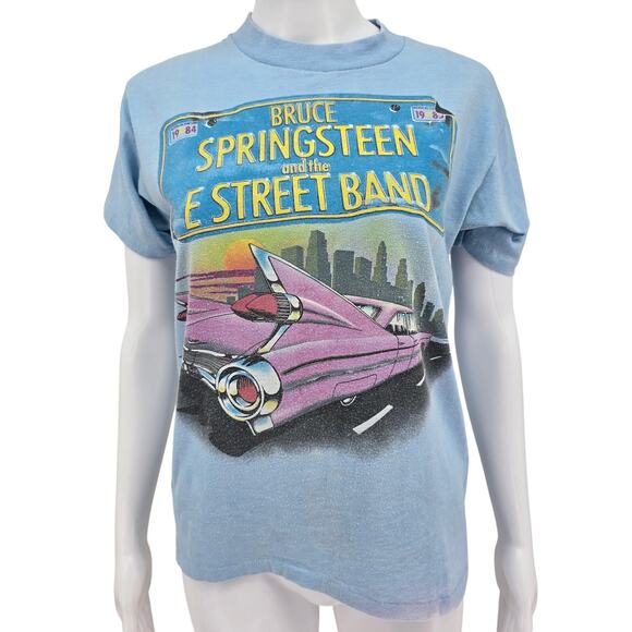 Original Vintage 1984 Bruce Springsteen Born In The USA Tee Blue M - Picture 1 of 6